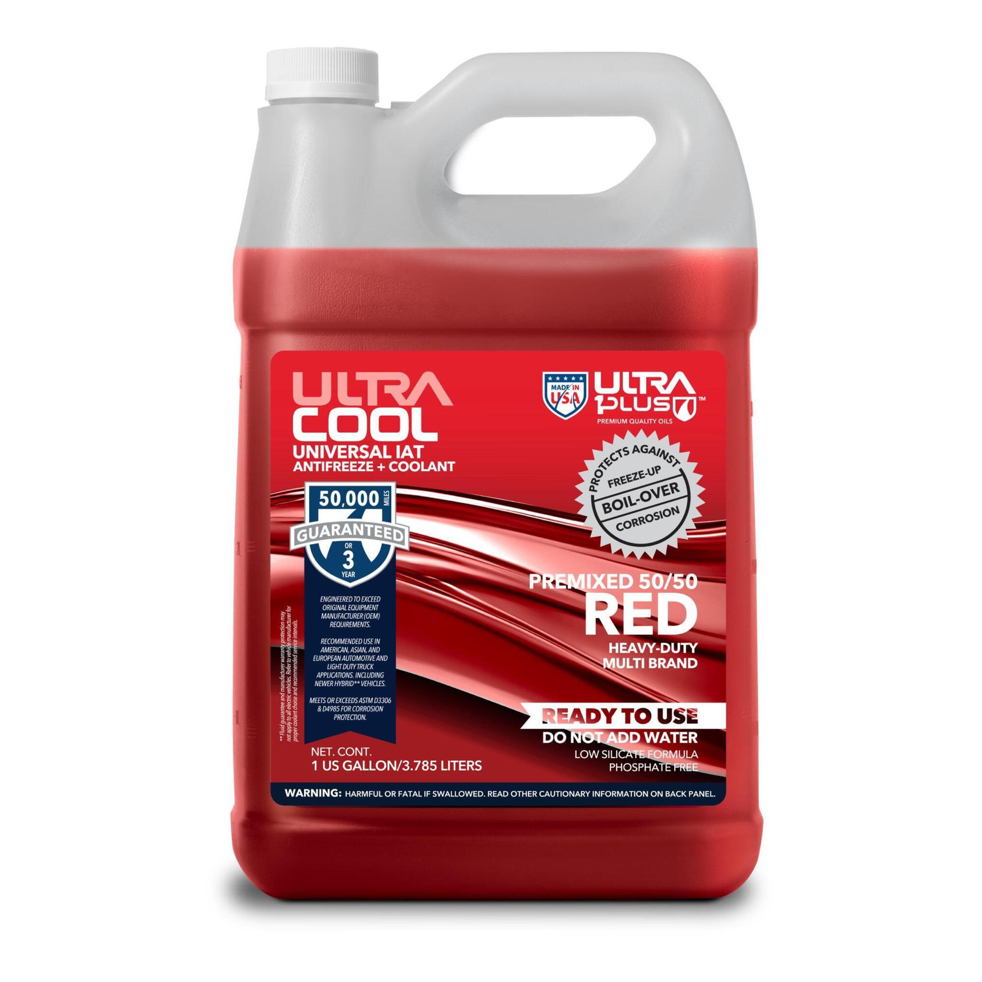 Ultra1Plus UltraCool Universal Antifreeze + Coolant - 50/50 Premix, Red, 1 Gal., Model# UL904